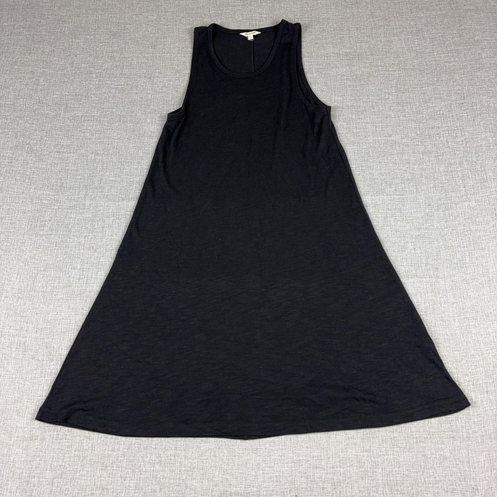 Madewell‎ Tank Dress Womens Small Black Scoop Neck Trapeze Swing Jersey Casual